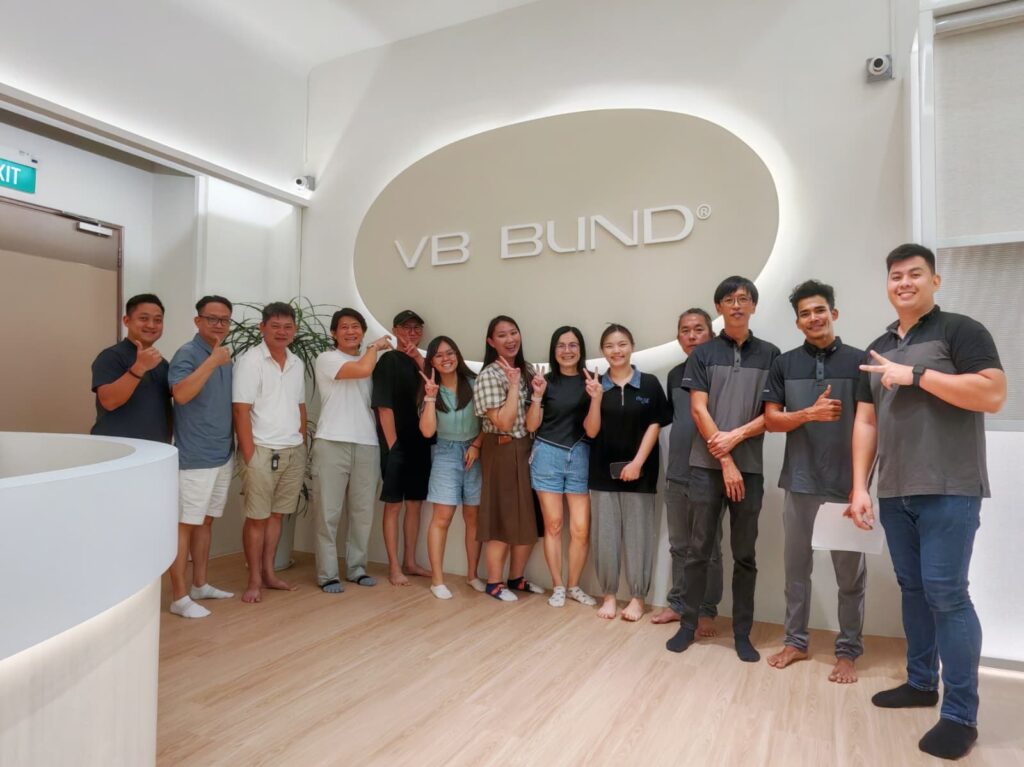 VB Blind team at our Singapore showroom and experience centre, serving homeowners and dealers since 2006.