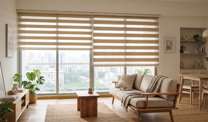 Made-to-measure Korean blinds fitted to a Singapore window