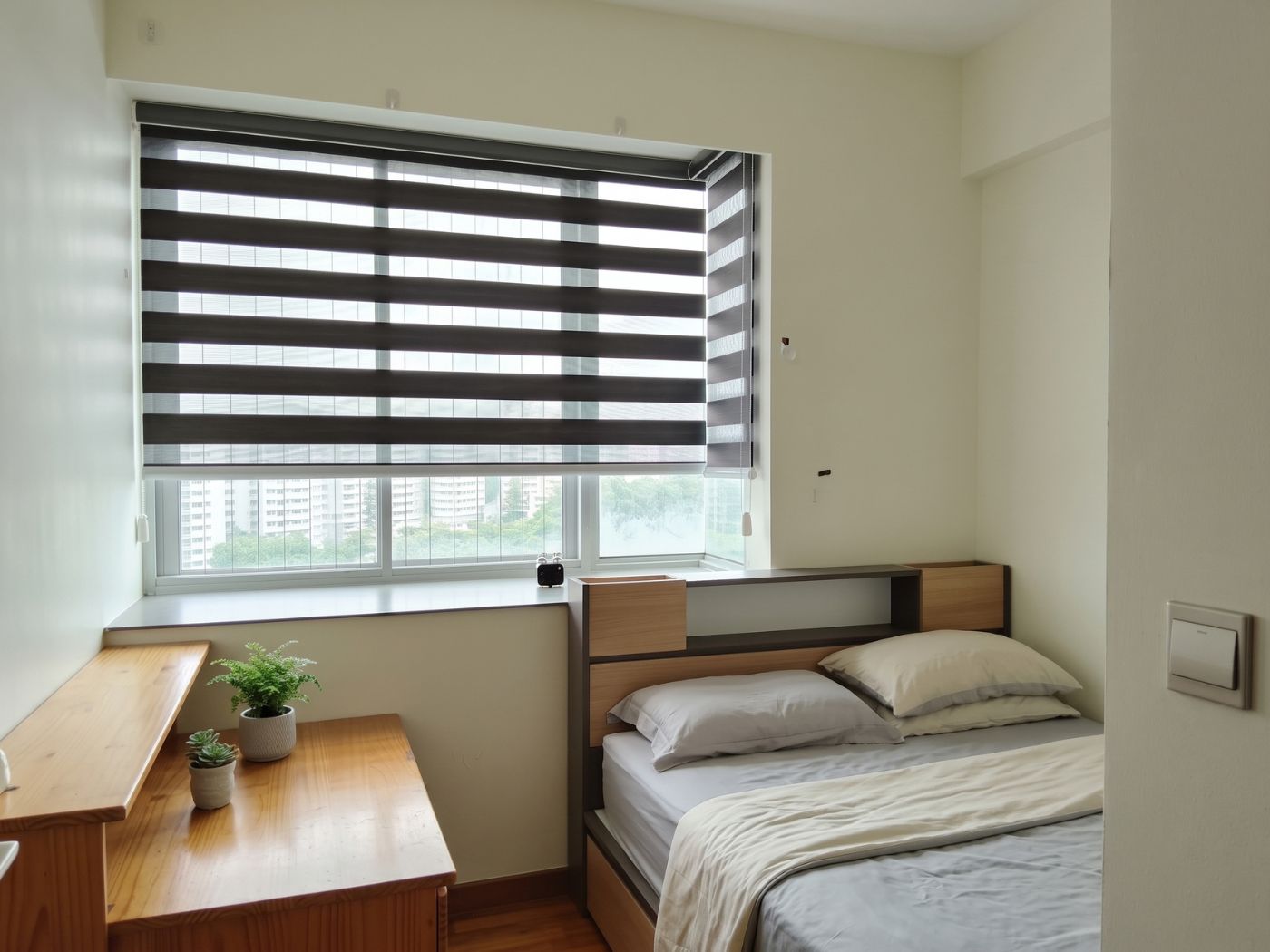 VB Blind Korean blinds installed at a bedroom window in a Singapore home