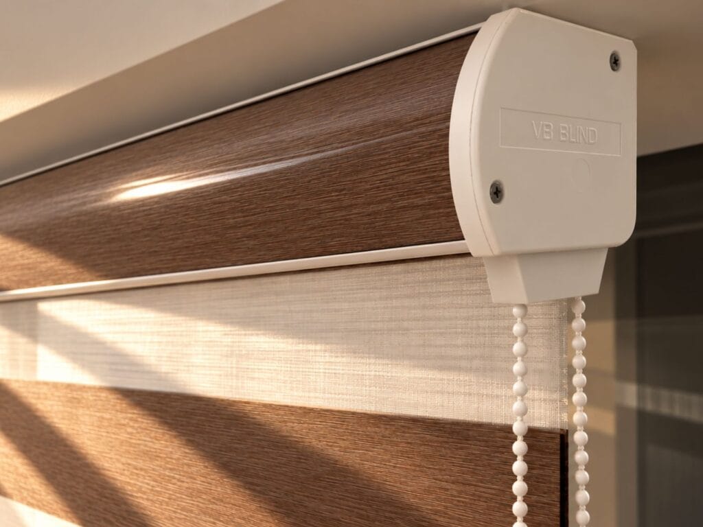 VB Blind Singapore Korean blinds with premium dual-layer day and night fabric and manual chain system